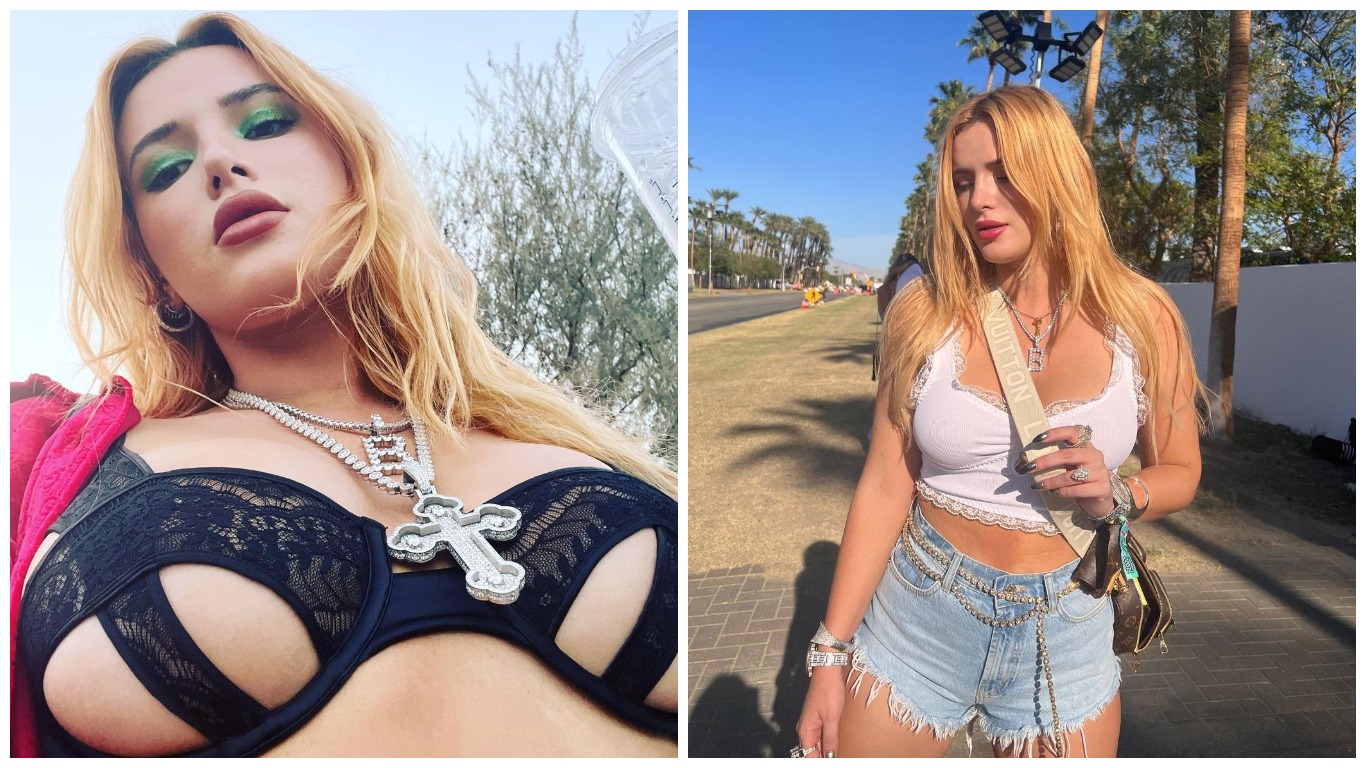 PHOTO Bella Thorne flashes her breasts in cut out black bra at